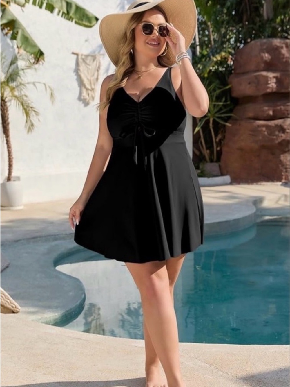 Black Swim Dress - Top Only